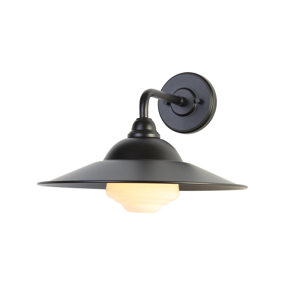 Yep by Golden Lighting Croma 1-light Wall Sconce in Matte Black shade and Seeded Glass Ball